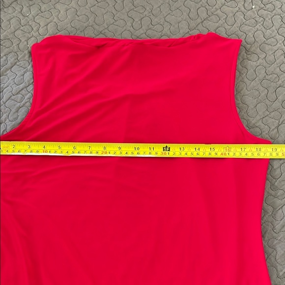 Tahari Red Ruched Tank Top - Picture 6 of 9